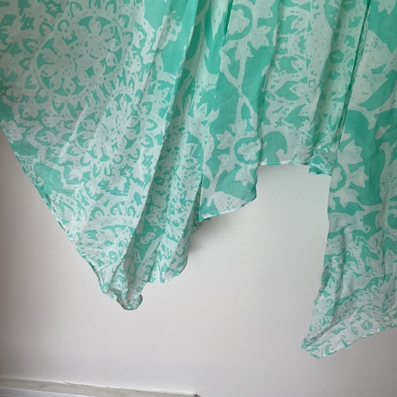 Guess twisted strap handkerchief dress in seafoam green and white size 4 - Picture 5 of 7